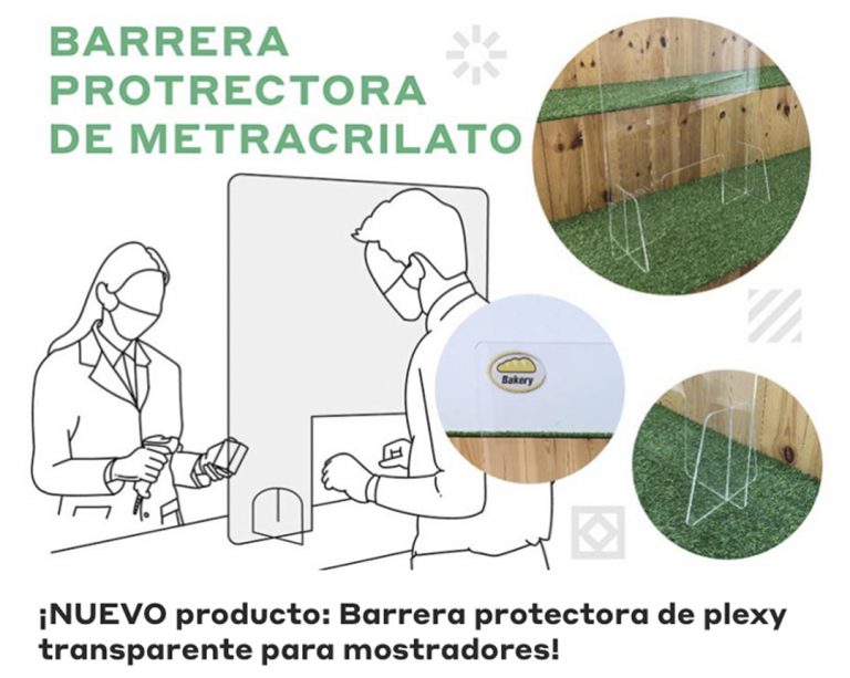Pantalla protectora de metacrilato para negocios